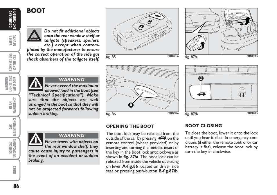 Boot | FIAT Linea User Manual | Page 87 / 230