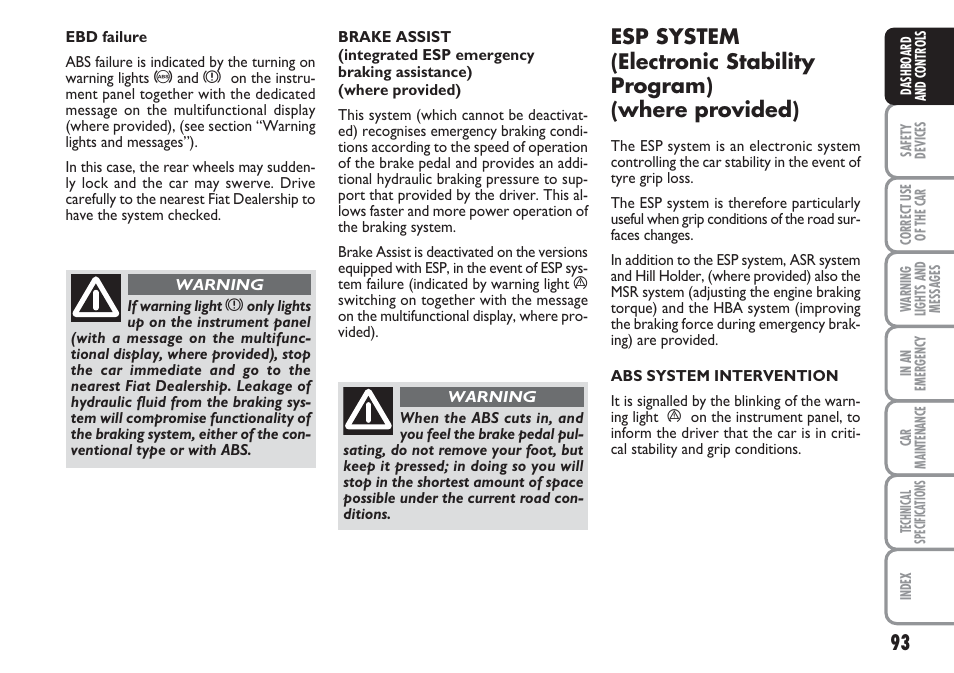 FIAT Linea User Manual | Page 94 / 230