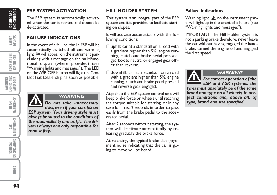 FIAT Linea User Manual | Page 95 / 230