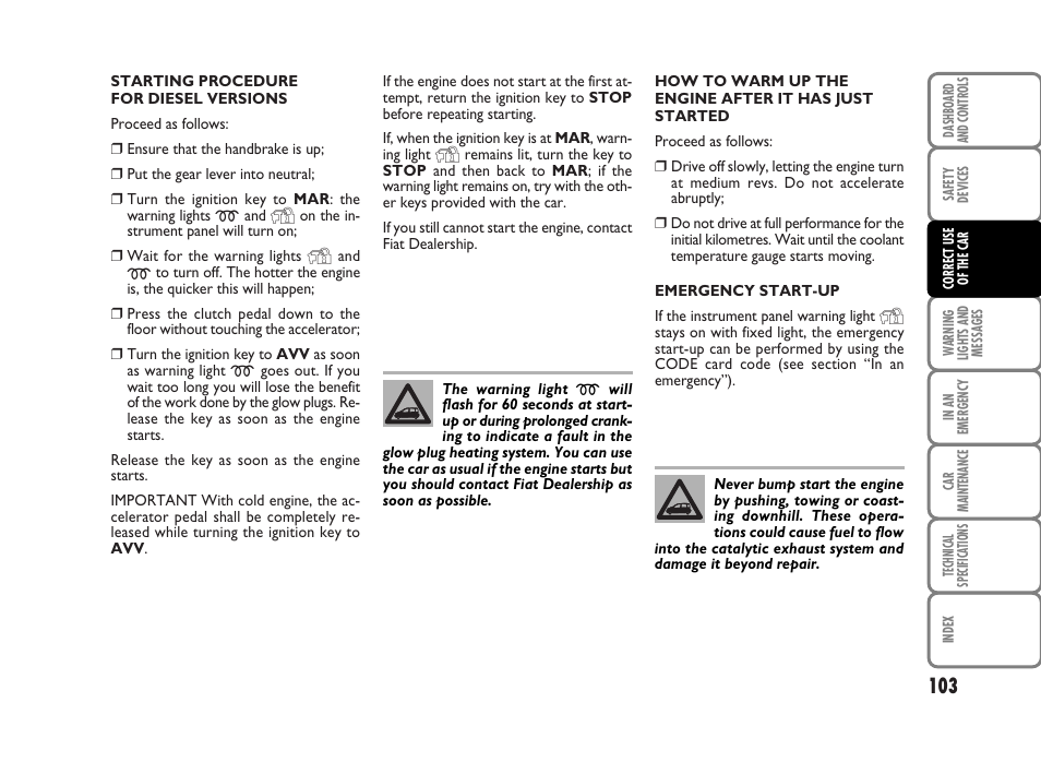 FIAT Panda Classic User Manual | Page 105 / 207