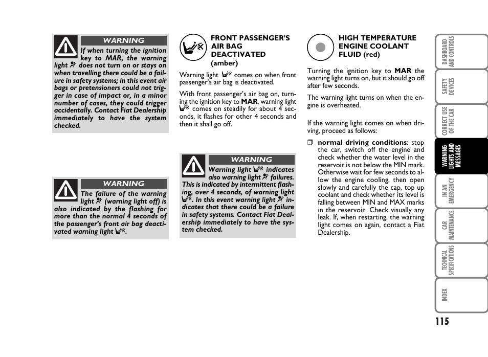 FIAT Panda Classic User Manual | Page 117 / 207