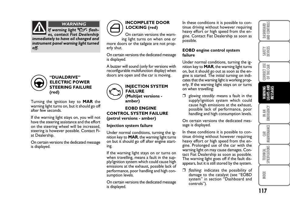 FIAT Panda Classic User Manual | Page 119 / 207