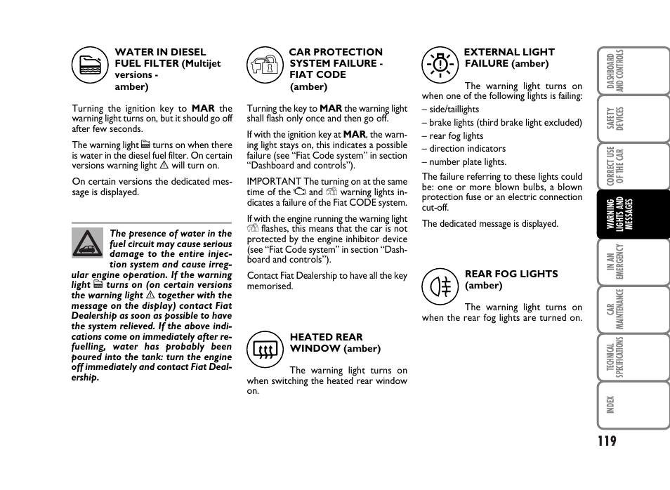 FIAT Panda Classic User Manual | Page 121 / 207