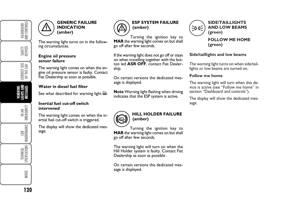 FIAT Panda Classic User Manual | Page 122 / 207