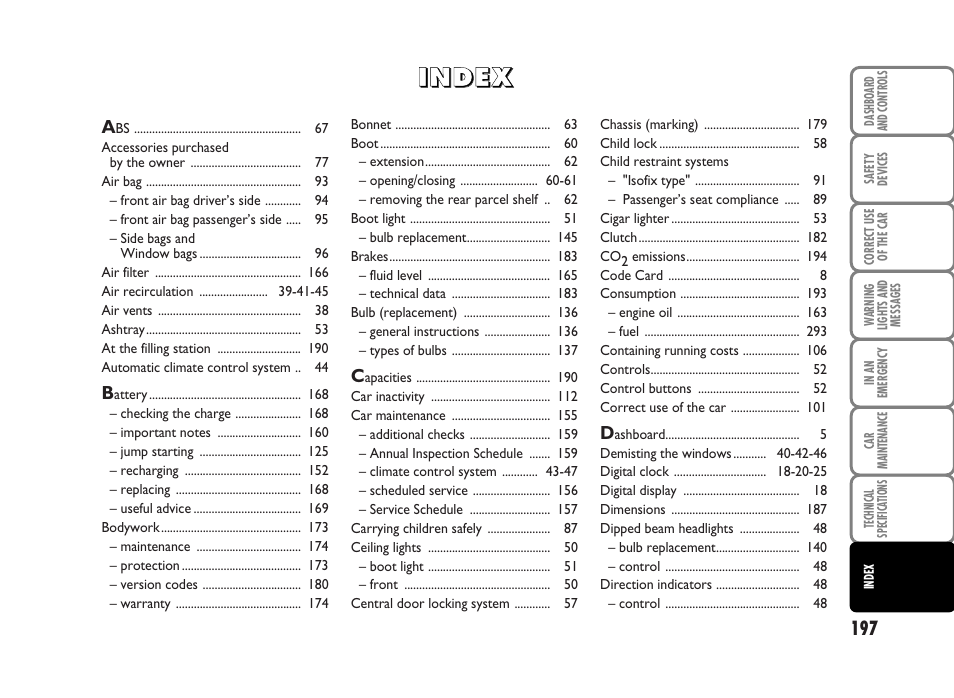 204 panda new gb.pdf | FIAT Panda Classic User Manual | Page 199 / 207