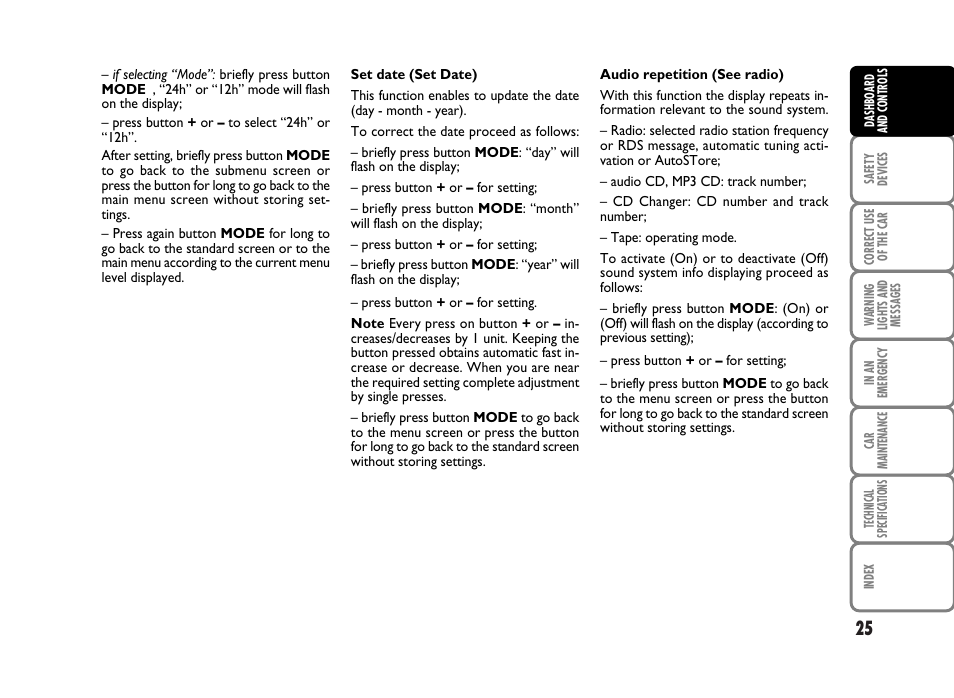 FIAT Panda Classic User Manual | Page 27 / 207