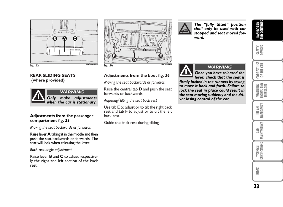 FIAT Panda Classic User Manual | Page 35 / 207