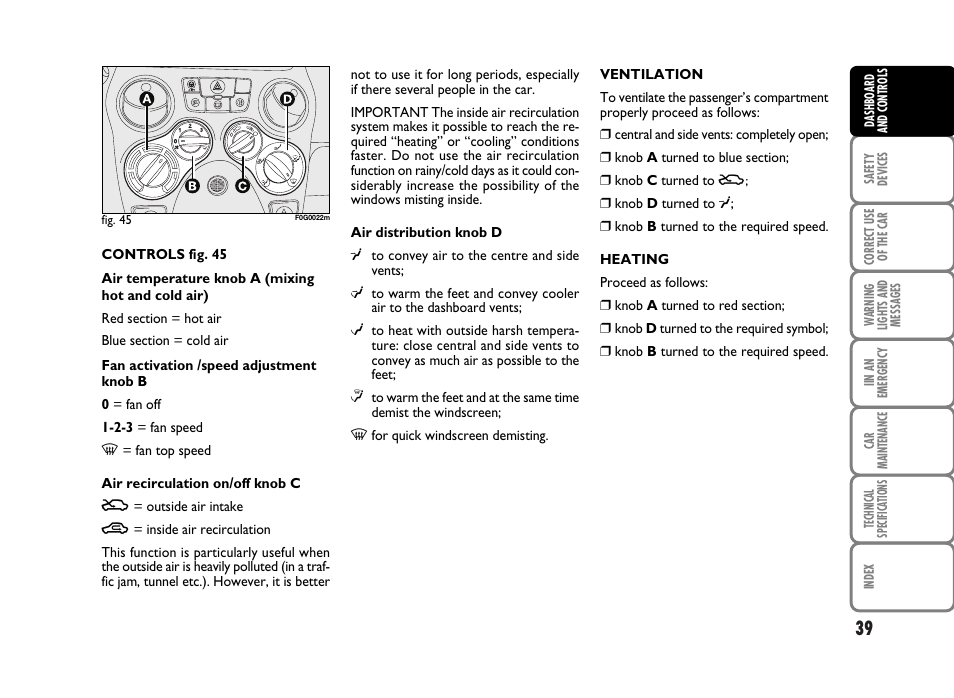 FIAT Panda Classic User Manual | Page 41 / 207