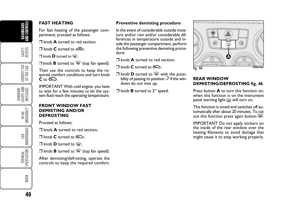 FIAT Panda Classic User Manual | Page 42 / 207