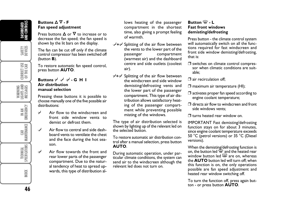 FIAT Panda Classic User Manual | Page 48 / 207