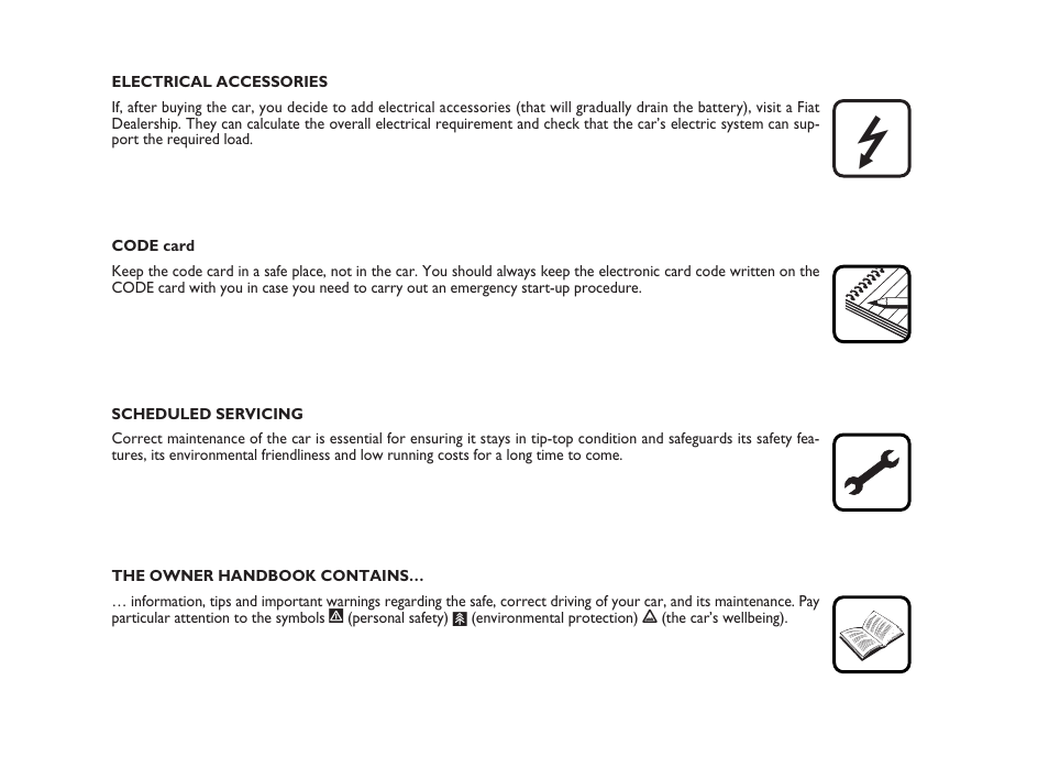 FIAT Panda Classic User Manual | Page 5 / 207