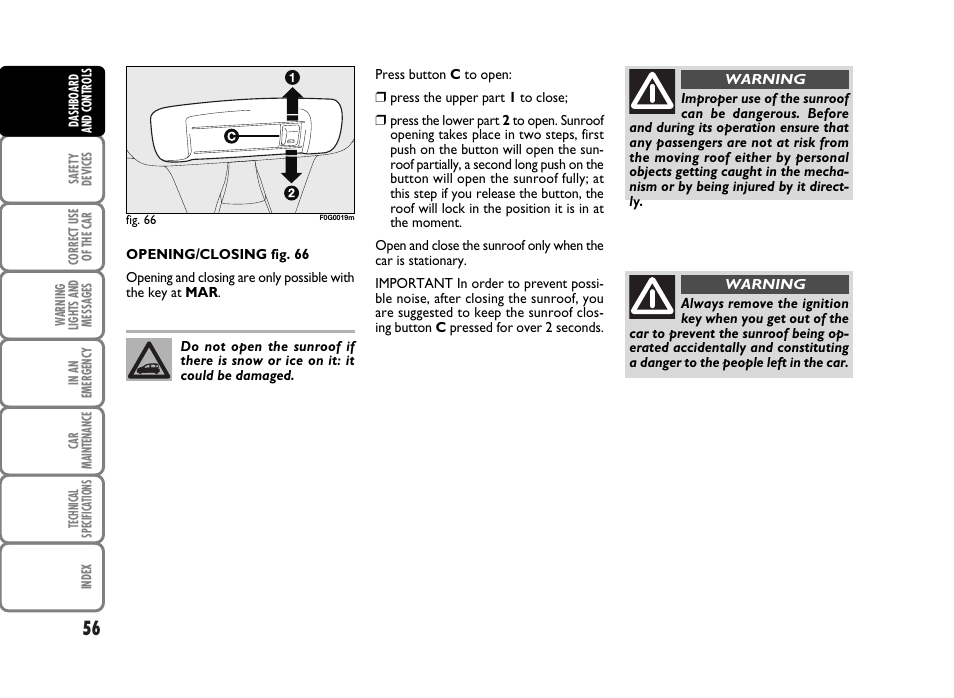 FIAT Panda Classic User Manual | Page 58 / 207