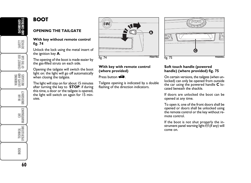 080 panda new gb.pdf, Boot | FIAT Panda Classic User Manual | Page 62 / 207