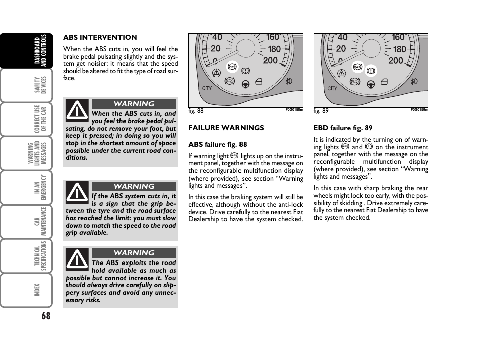 FIAT Panda Classic User Manual | Page 70 / 207