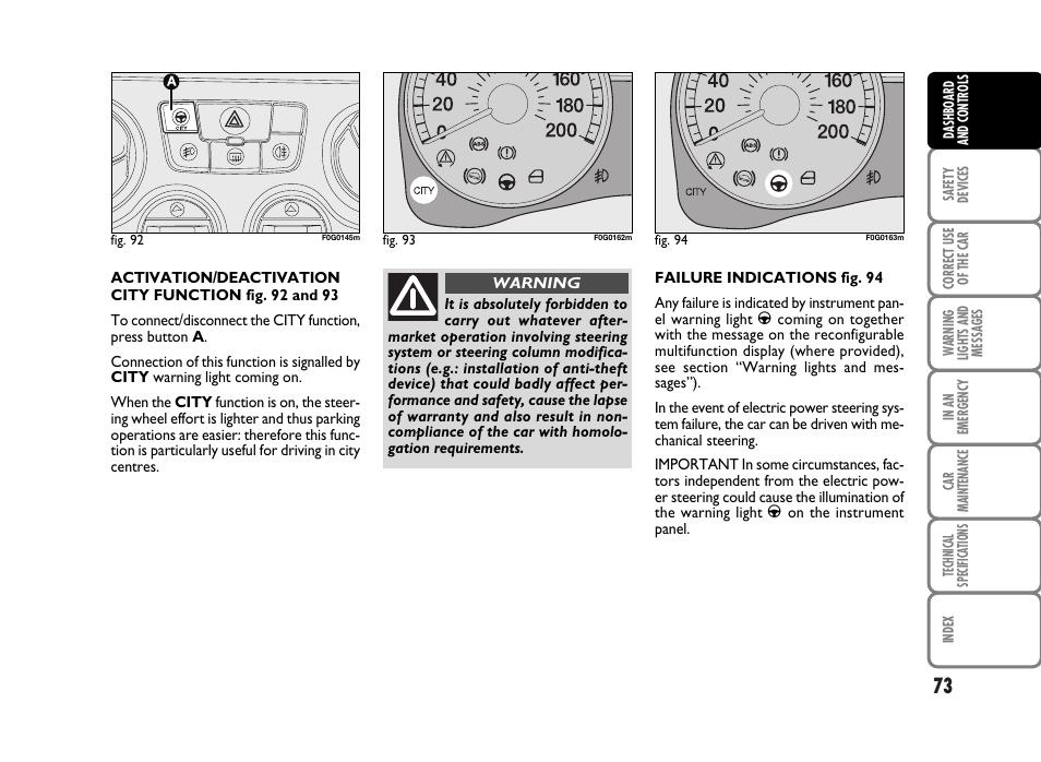 FIAT Panda Classic User Manual | Page 75 / 207