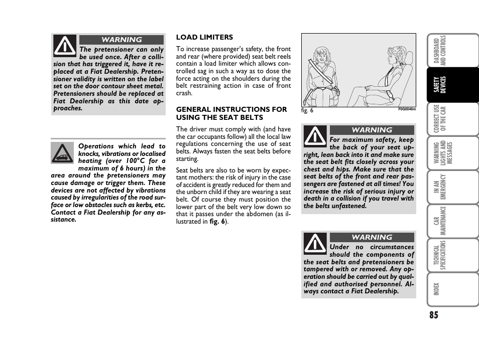 FIAT Panda Classic User Manual | Page 87 / 207