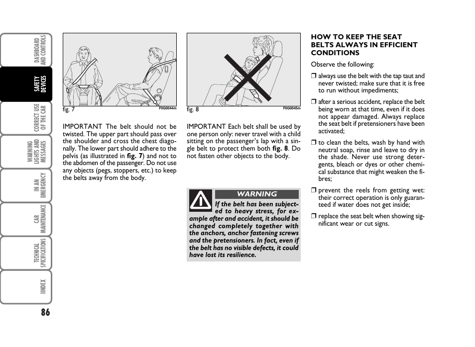 FIAT Panda Classic User Manual | Page 88 / 207