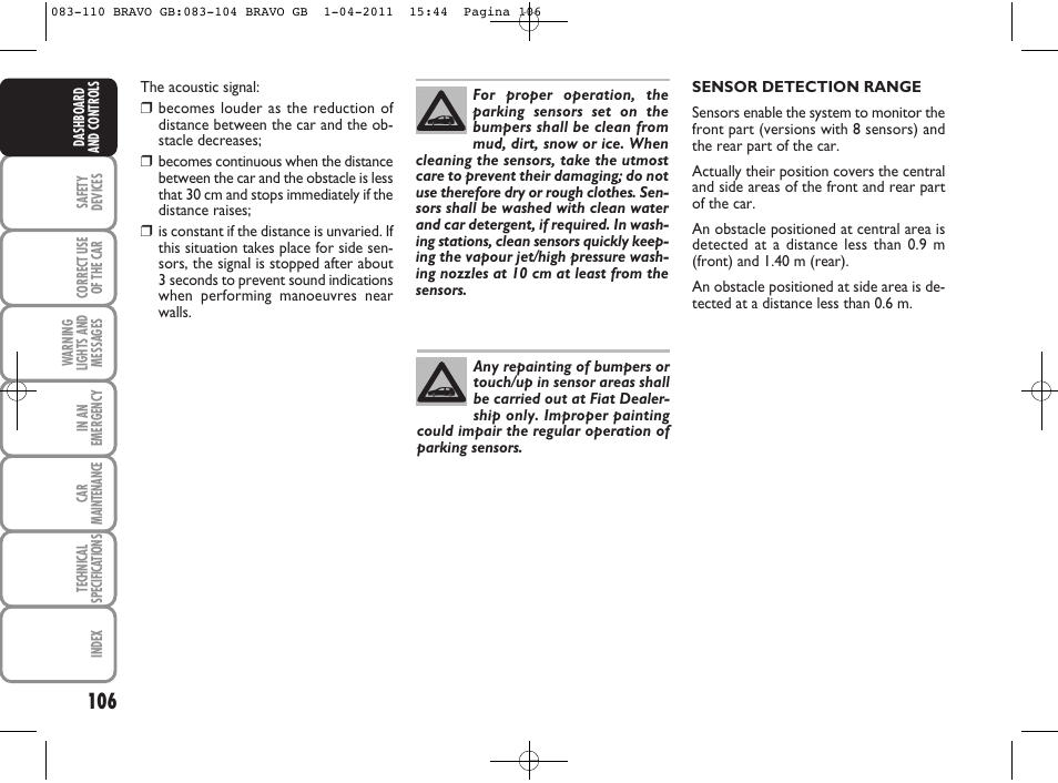 FIAT Bravo User Manual | Page 108 / 263