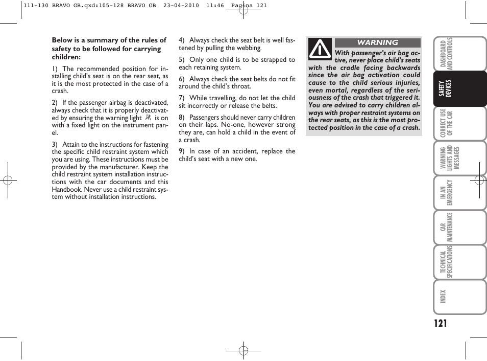 FIAT Bravo User Manual | Page 123 / 263