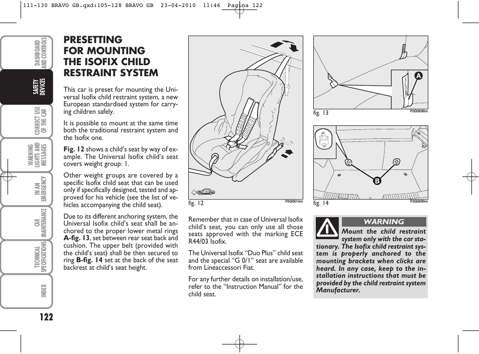 FIAT Bravo User Manual | Page 124 / 263