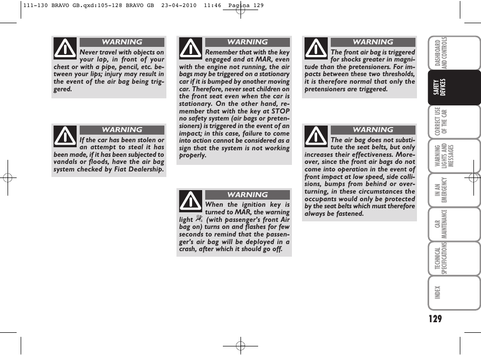 FIAT Bravo User Manual | Page 131 / 263