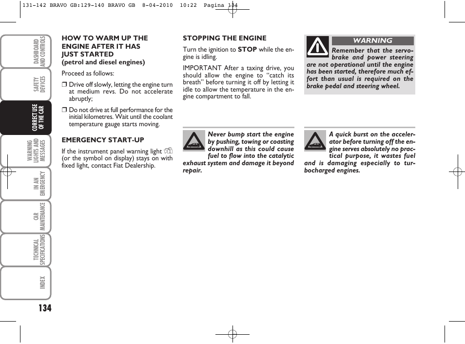 FIAT Bravo User Manual | Page 136 / 263