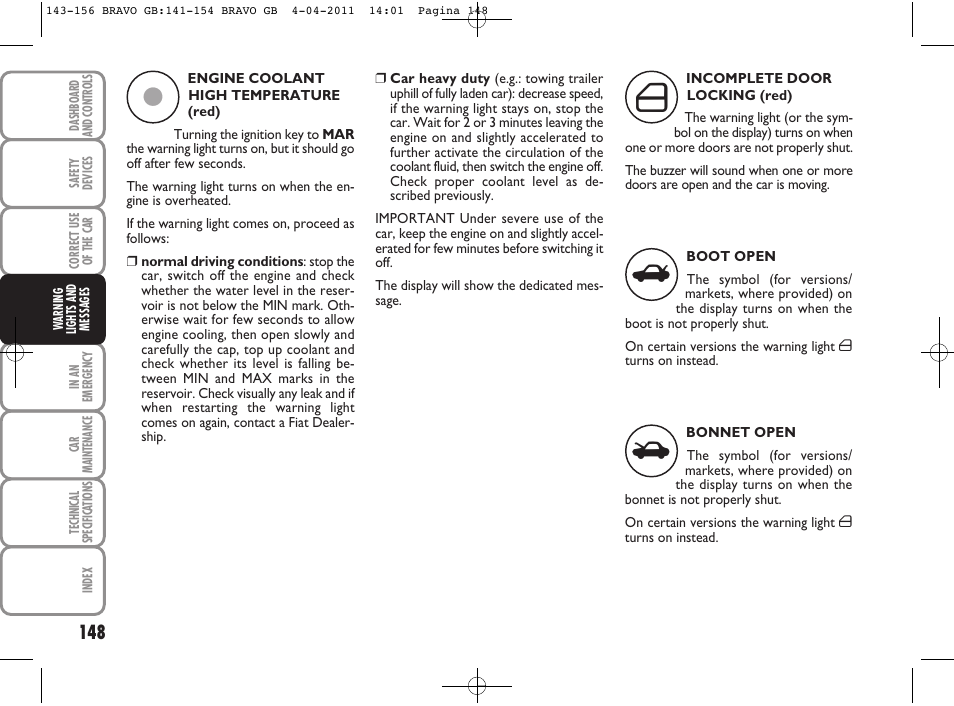 FIAT Bravo User Manual | Page 150 / 263