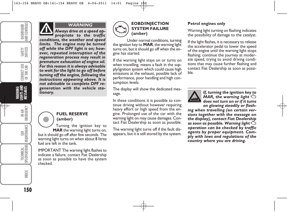 FIAT Bravo User Manual | Page 152 / 263