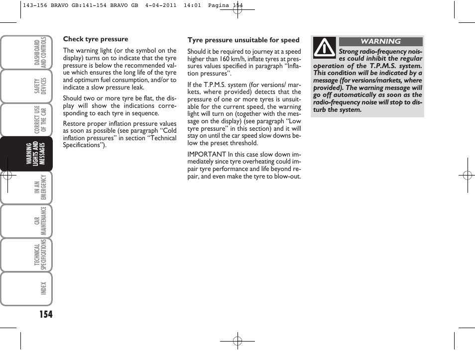 FIAT Bravo User Manual | Page 156 / 263