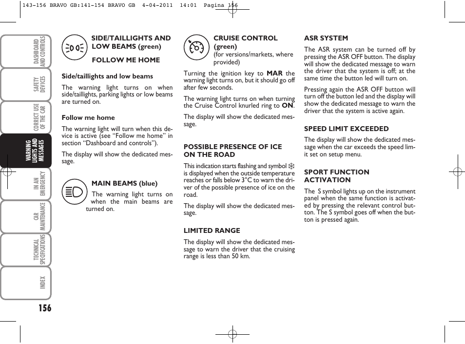 FIAT Bravo User Manual | Page 158 / 263