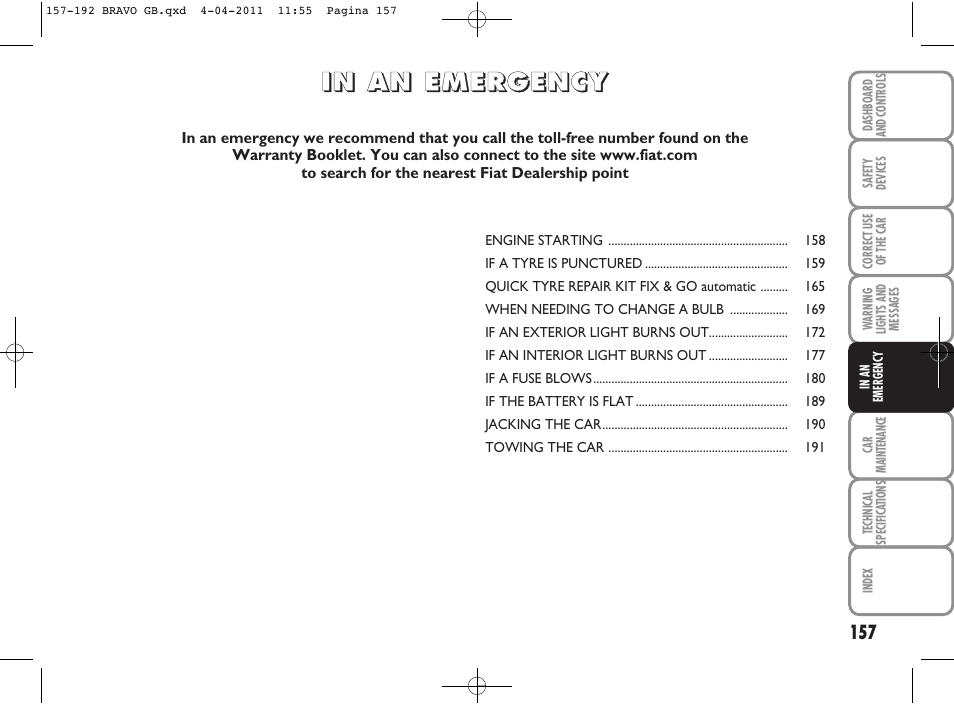 192_bravo_gb | FIAT Bravo User Manual | Page 159 / 263