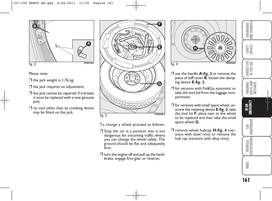 FIAT Bravo User Manual | Page 163 / 263