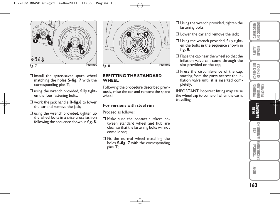 FIAT Bravo User Manual | Page 165 / 263