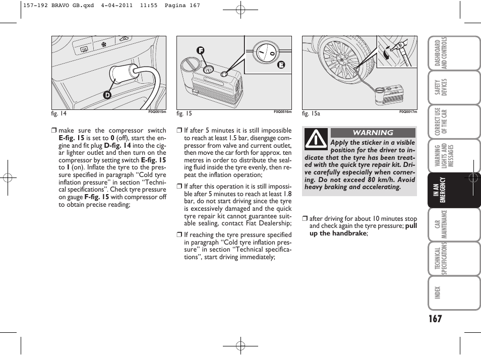 FIAT Bravo User Manual | Page 169 / 263