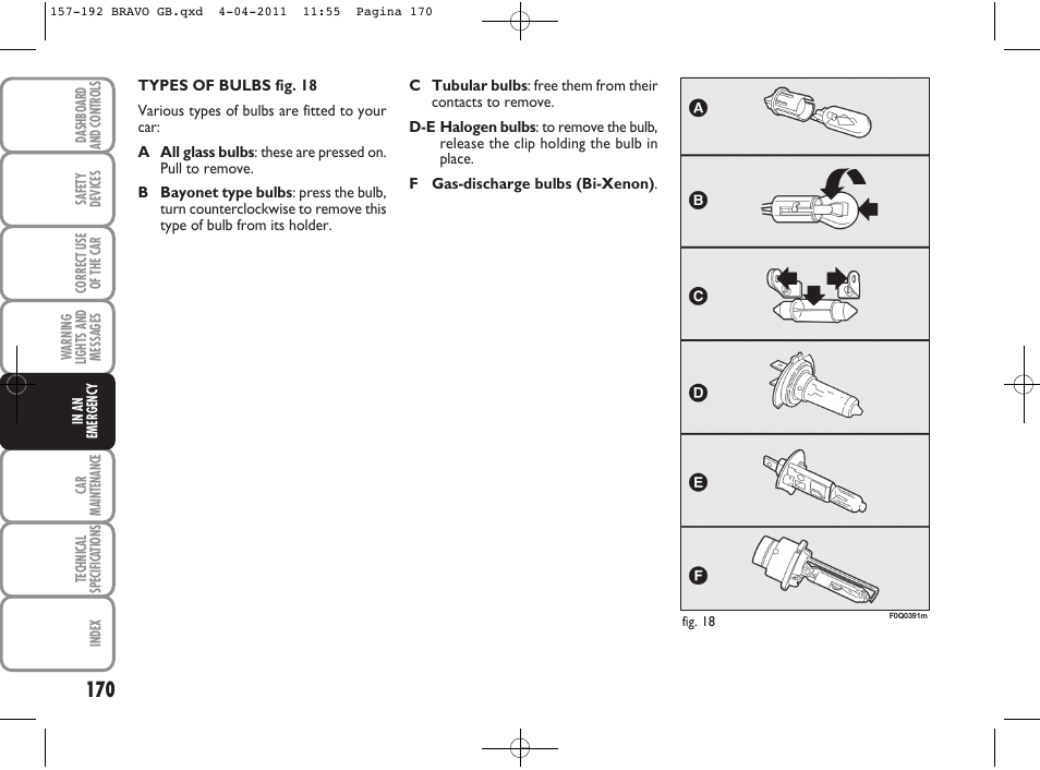 FIAT Bravo User Manual | Page 172 / 263