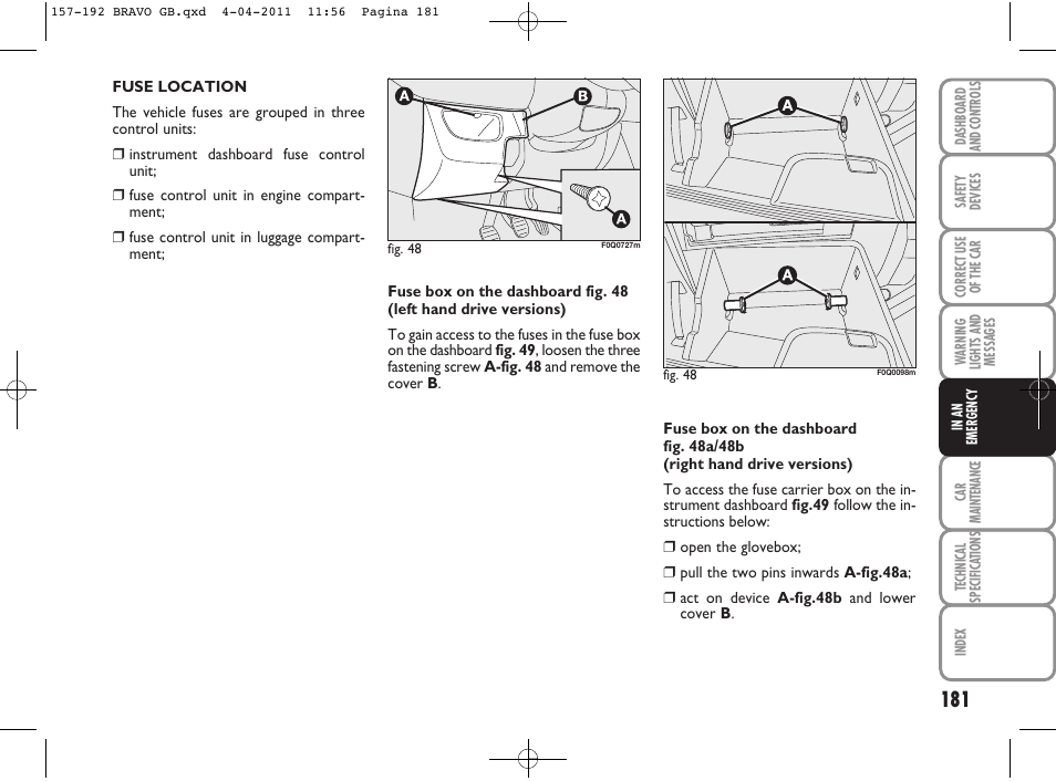 FIAT Bravo User Manual | Page 183 / 263