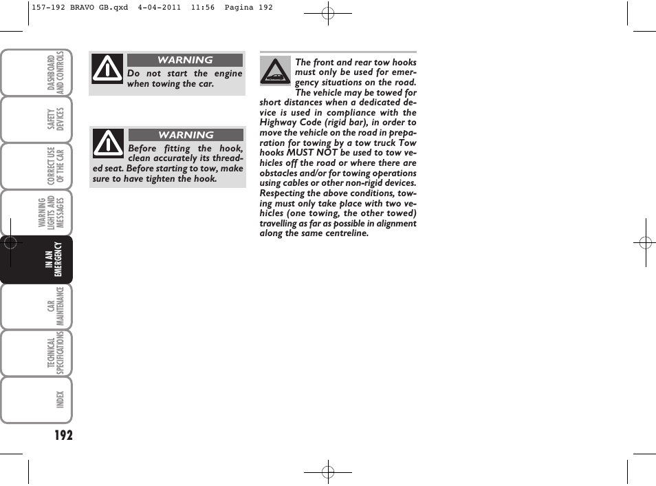 FIAT Bravo User Manual | Page 194 / 263