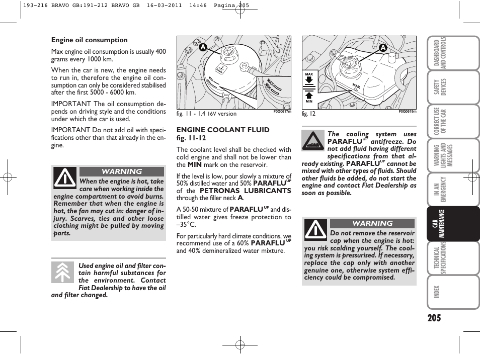 FIAT Bravo User Manual | Page 207 / 263