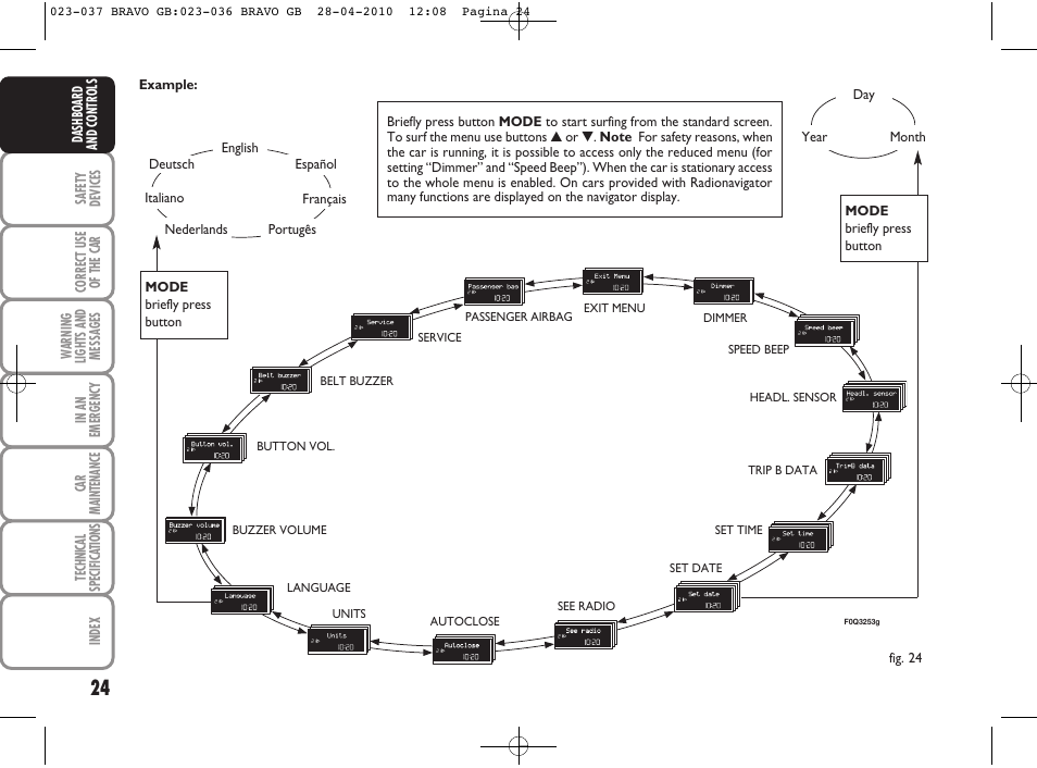 FIAT Bravo User Manual | Page 26 / 263