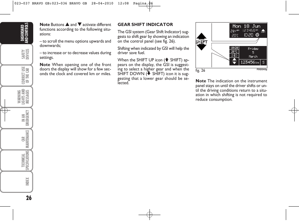 FIAT Bravo User Manual | Page 28 / 263