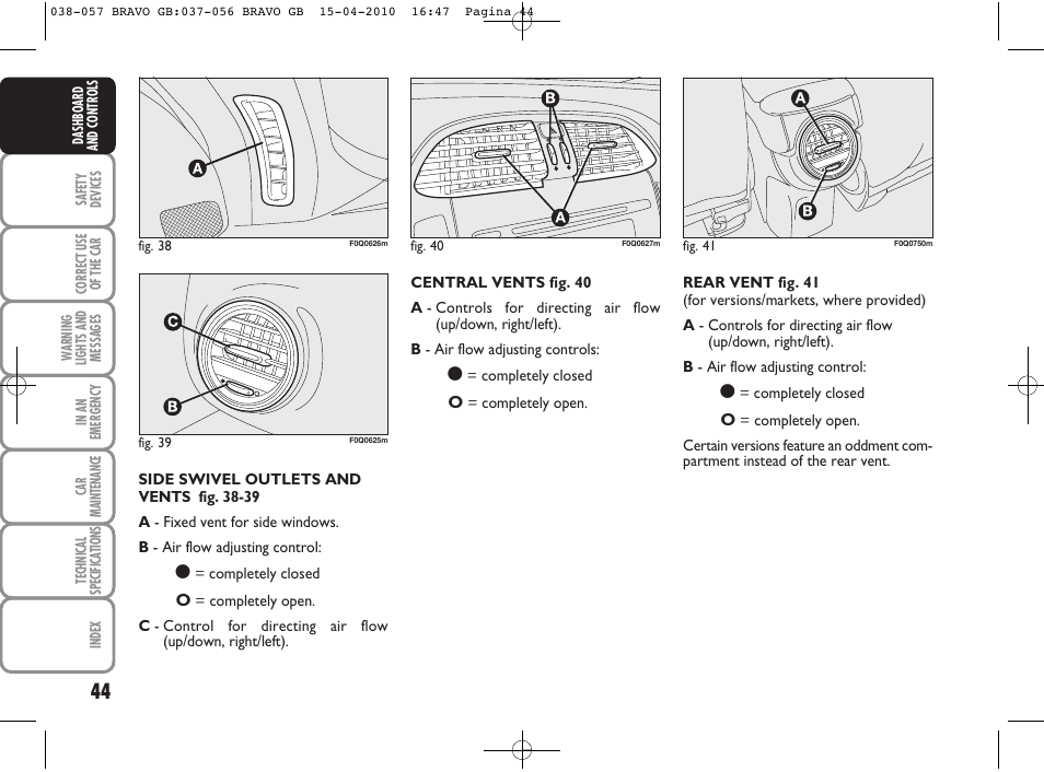 FIAT Bravo User Manual | Page 46 / 263