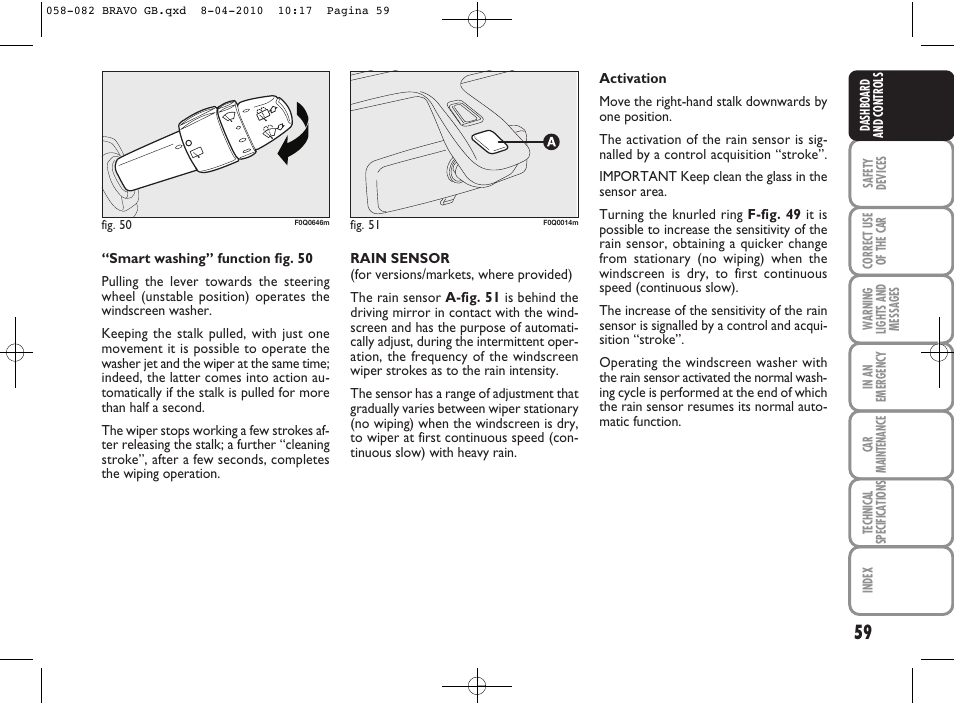 FIAT Bravo User Manual | Page 61 / 263