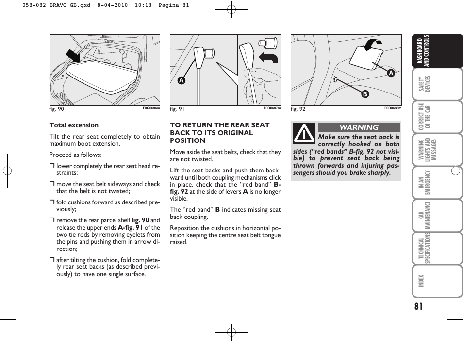 FIAT Bravo User Manual | Page 83 / 263