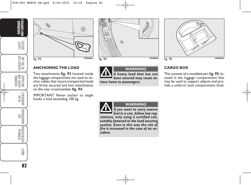 FIAT Bravo User Manual | Page 84 / 263