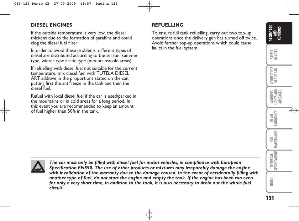 FIAT Punto User Manual | Page 122 / 282