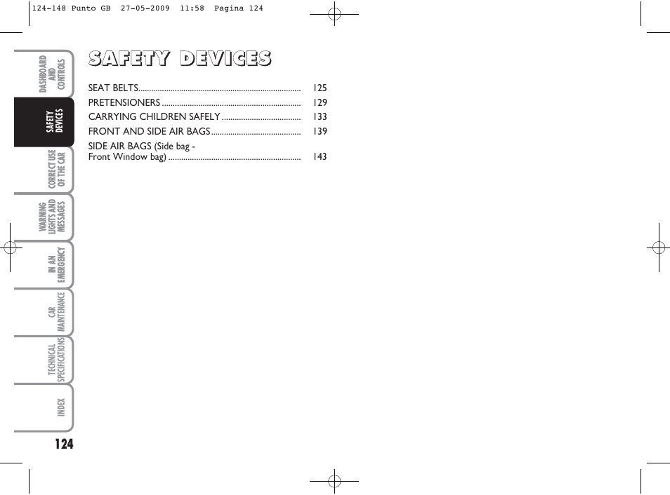 FIAT Punto User Manual | Page 125 / 282