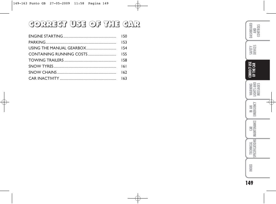 FIAT Punto User Manual | Page 150 / 282