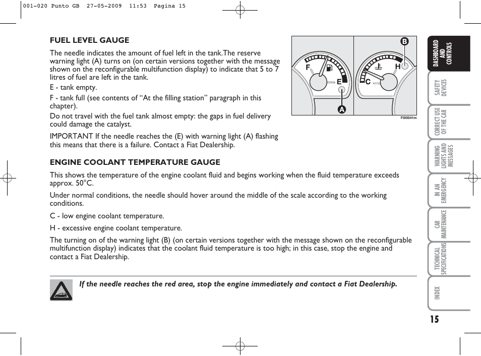 FIAT Punto User Manual | Page 16 / 282