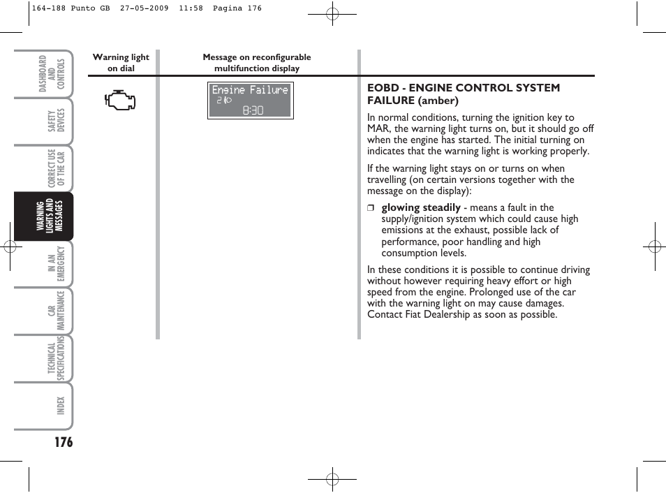 FIAT Punto User Manual | Page 177 / 282