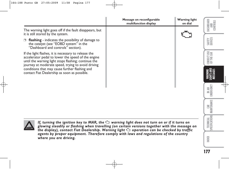 FIAT Punto User Manual | Page 178 / 282